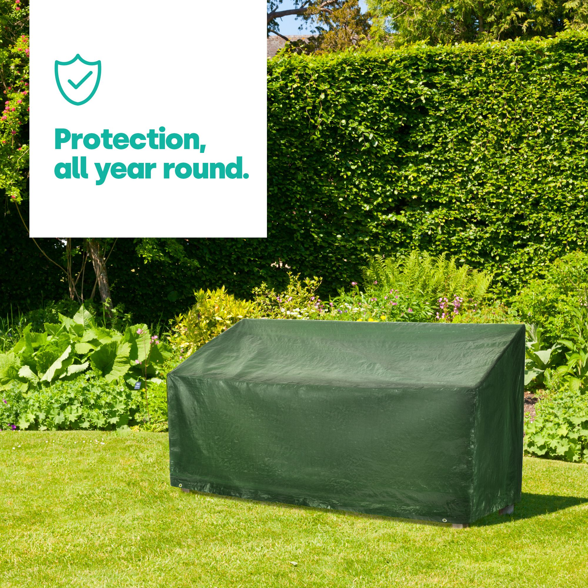 LIVIVO Unisex 3 Seater Garden Bench Cover Waterproof Heavy Duty Outdoor Furniture Cover UV Resistant Windproof 162 x 66 x in Green