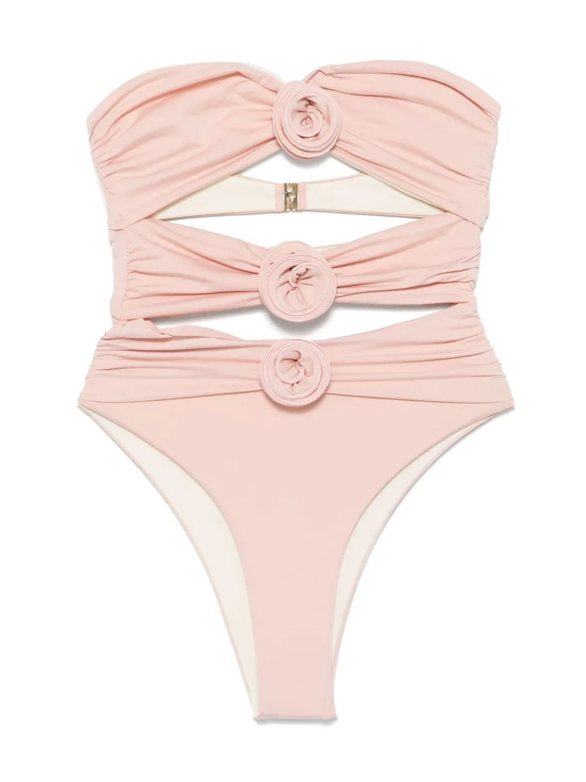 Light Pink Solid Swimwear