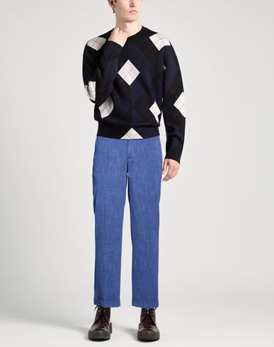 Man Pants Blue Size 38 Cotton, Polyamide, Elastane