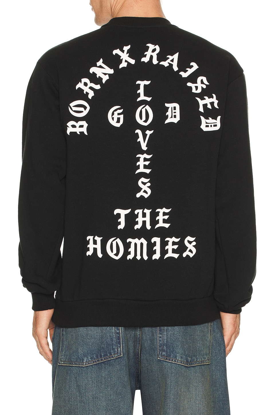 Born x Raised Unconditional Love Crew neck Sweatshirt in Black. S. Also in M, L, XL/1X
