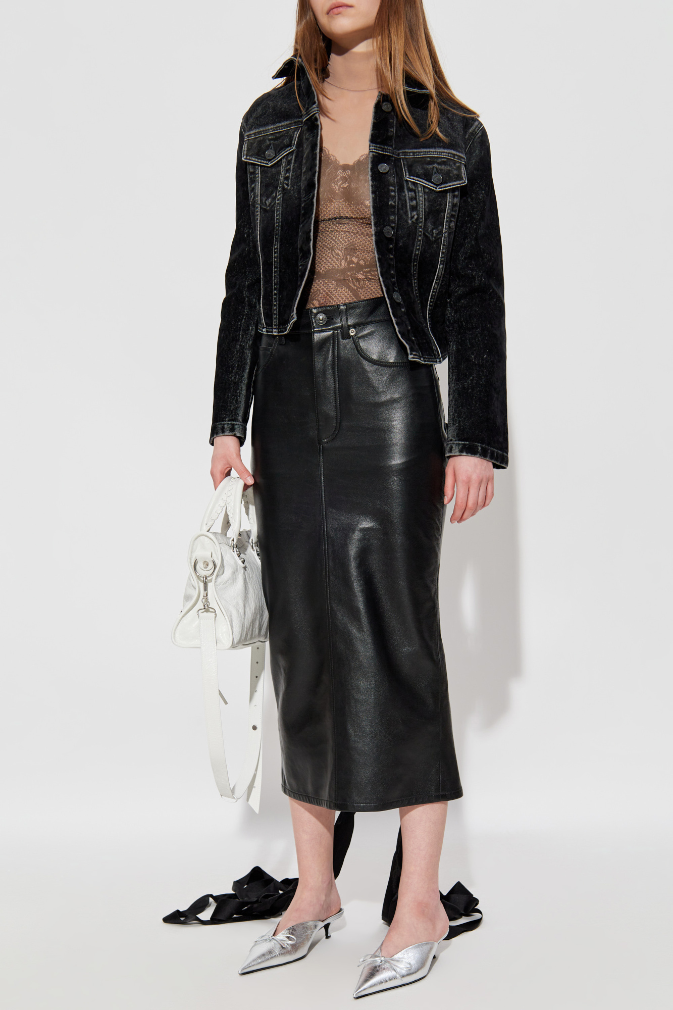 Balenciaga Denim Jacket, Women's, Black