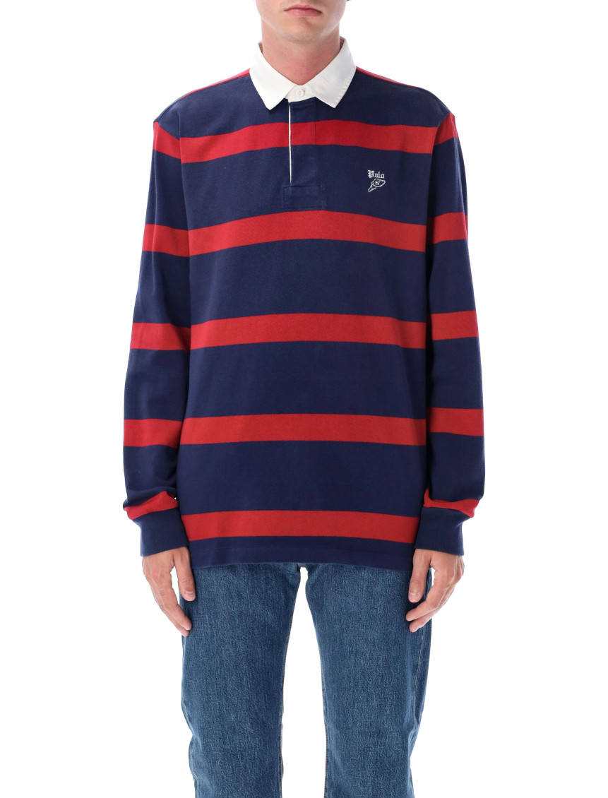 Red Navy Stripes Polo Shirt