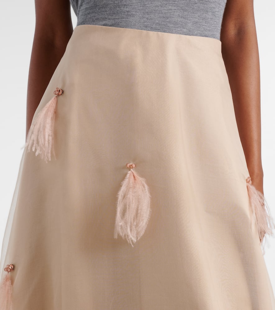 Sheer Volumes silk organza midi skirt