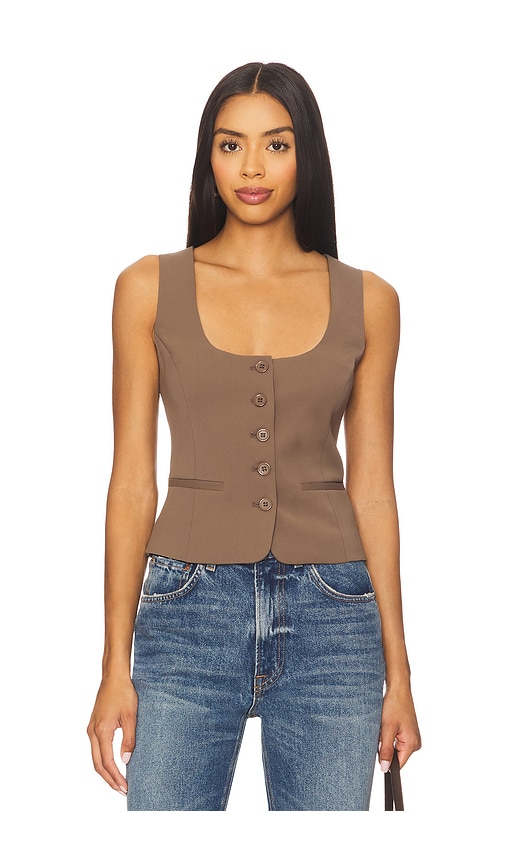 Bardot Azilia Button Through Top in Brown. Größe 8. Also in 10, 12, 2