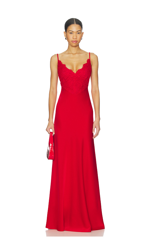 DELFI Polina Maxi Dress in Crimson. XL also in XS