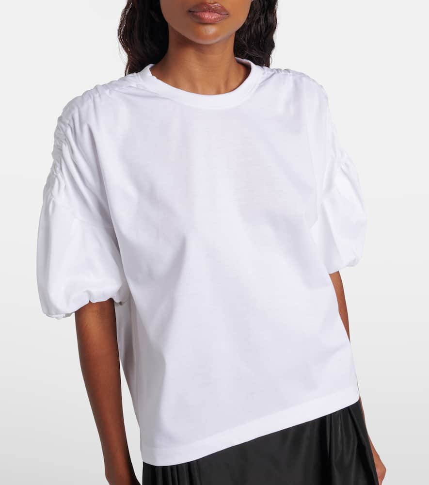 Gathered cotton jersey T-shirt