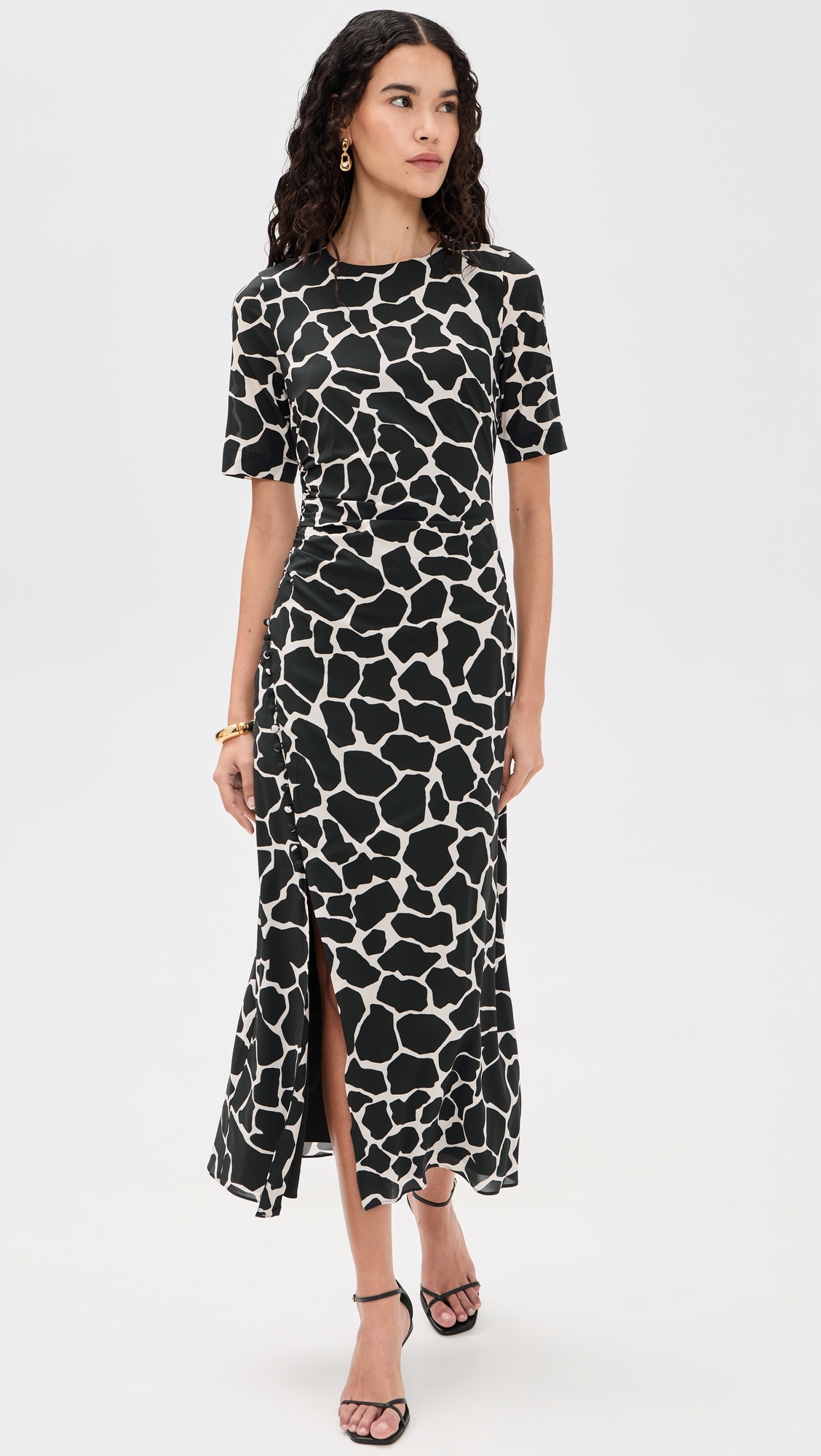 Ruched Side Dress Giraffe