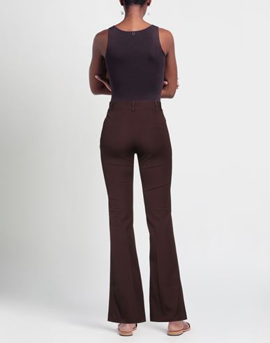 Woman Pants Chocolate brown Size 10 Cotton, Elastane