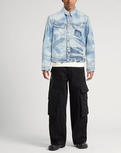 Man Denim outerwear Blue Size 36 Cotton
