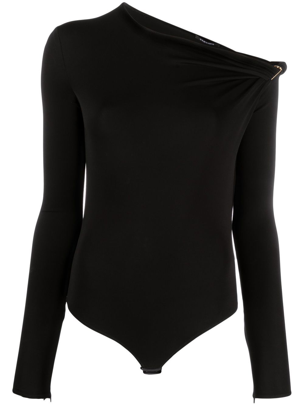 Off-shoulder long-sleeve bodysuit - Black