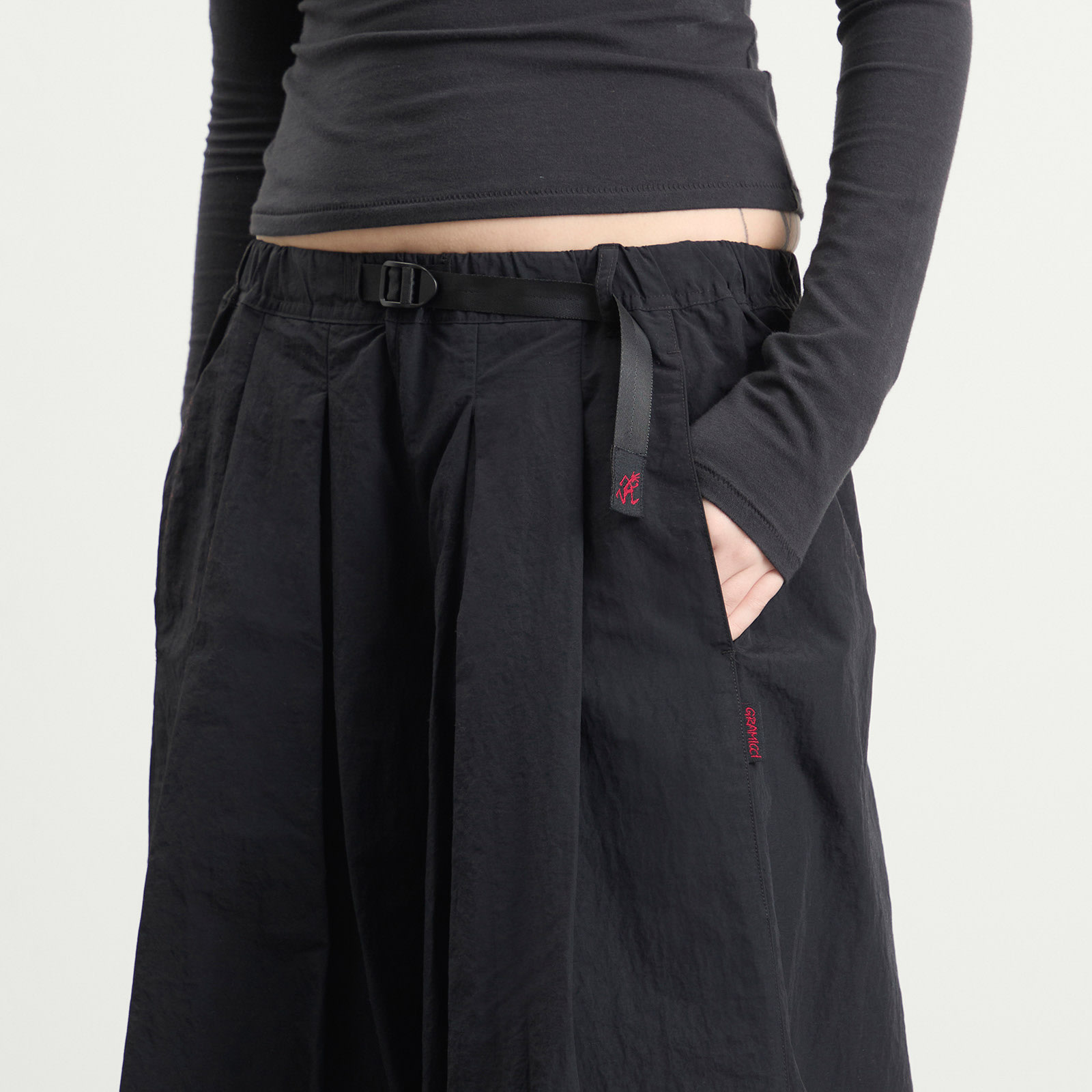 Women's Nylon Flare Pant in Black