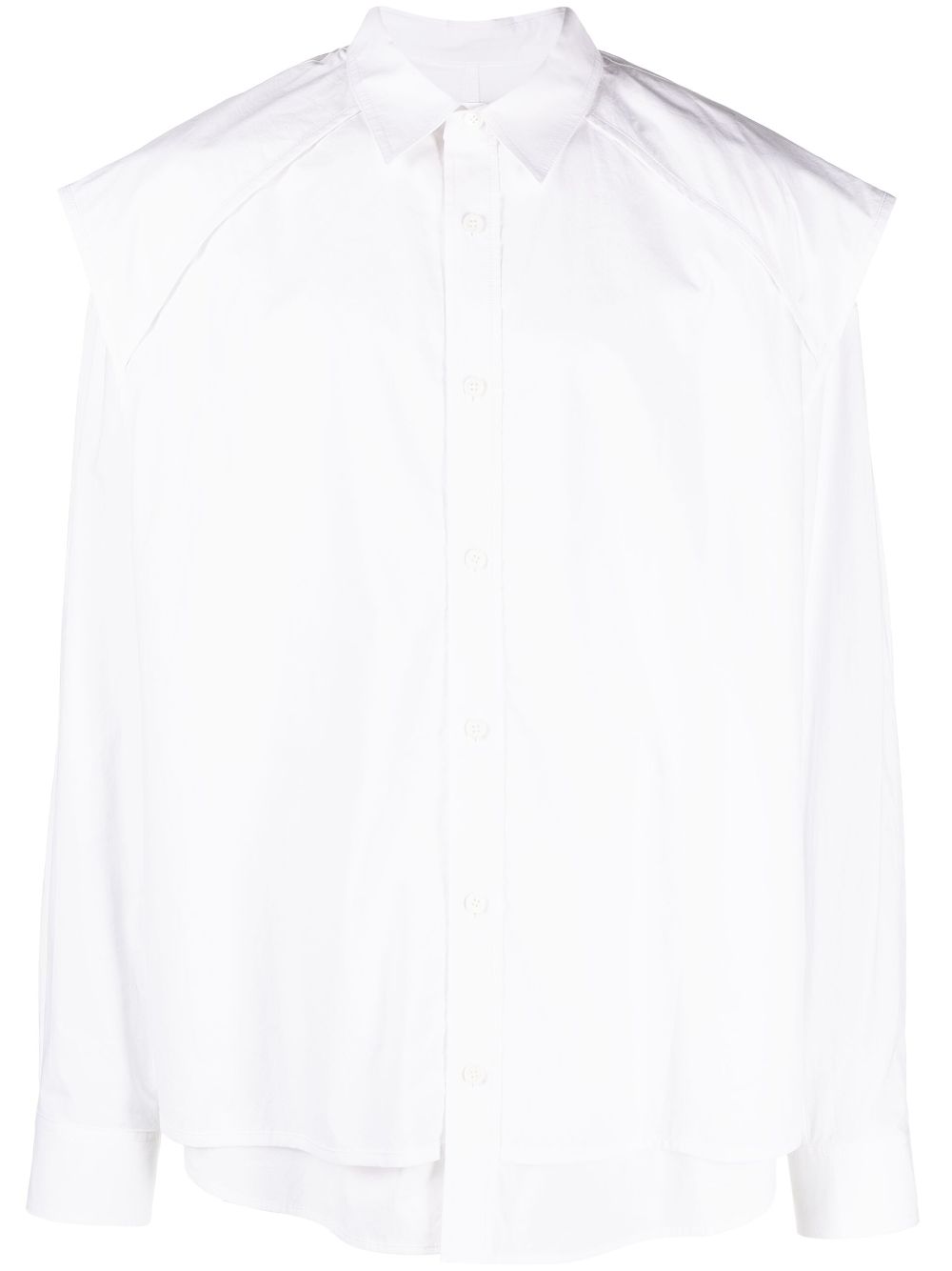 Overlapping-panel cotton shirt - White