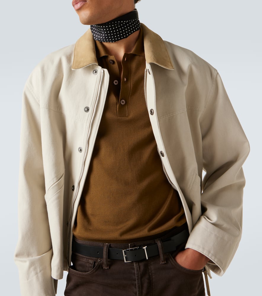 Cotton and silk polo shirt