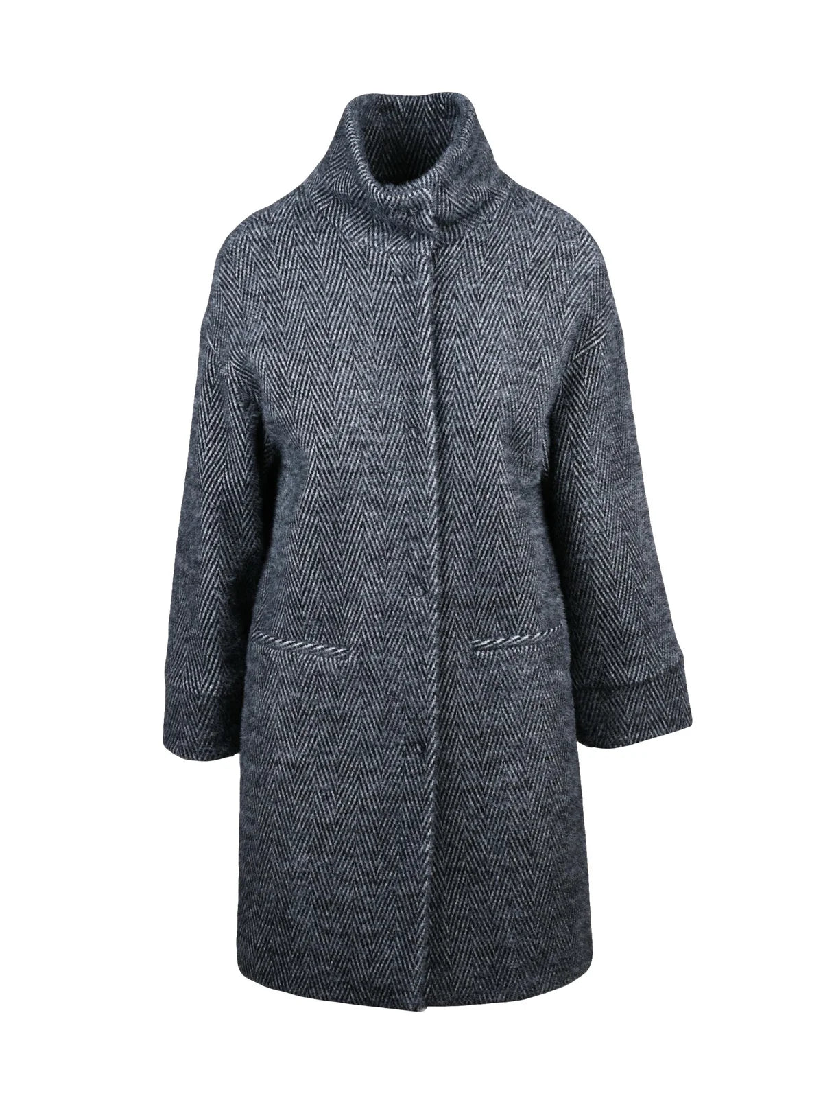 Grey Virgin Wool-Blend Coat
