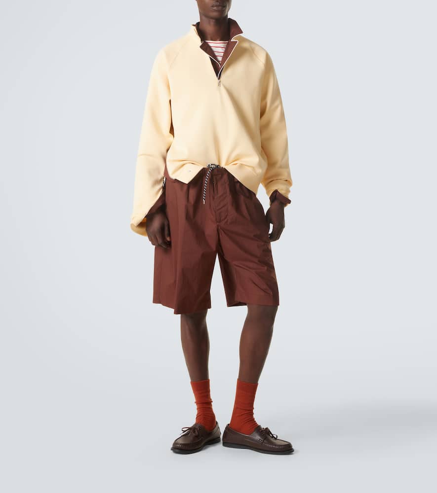 Cotton-blend half-zip sweatshirt