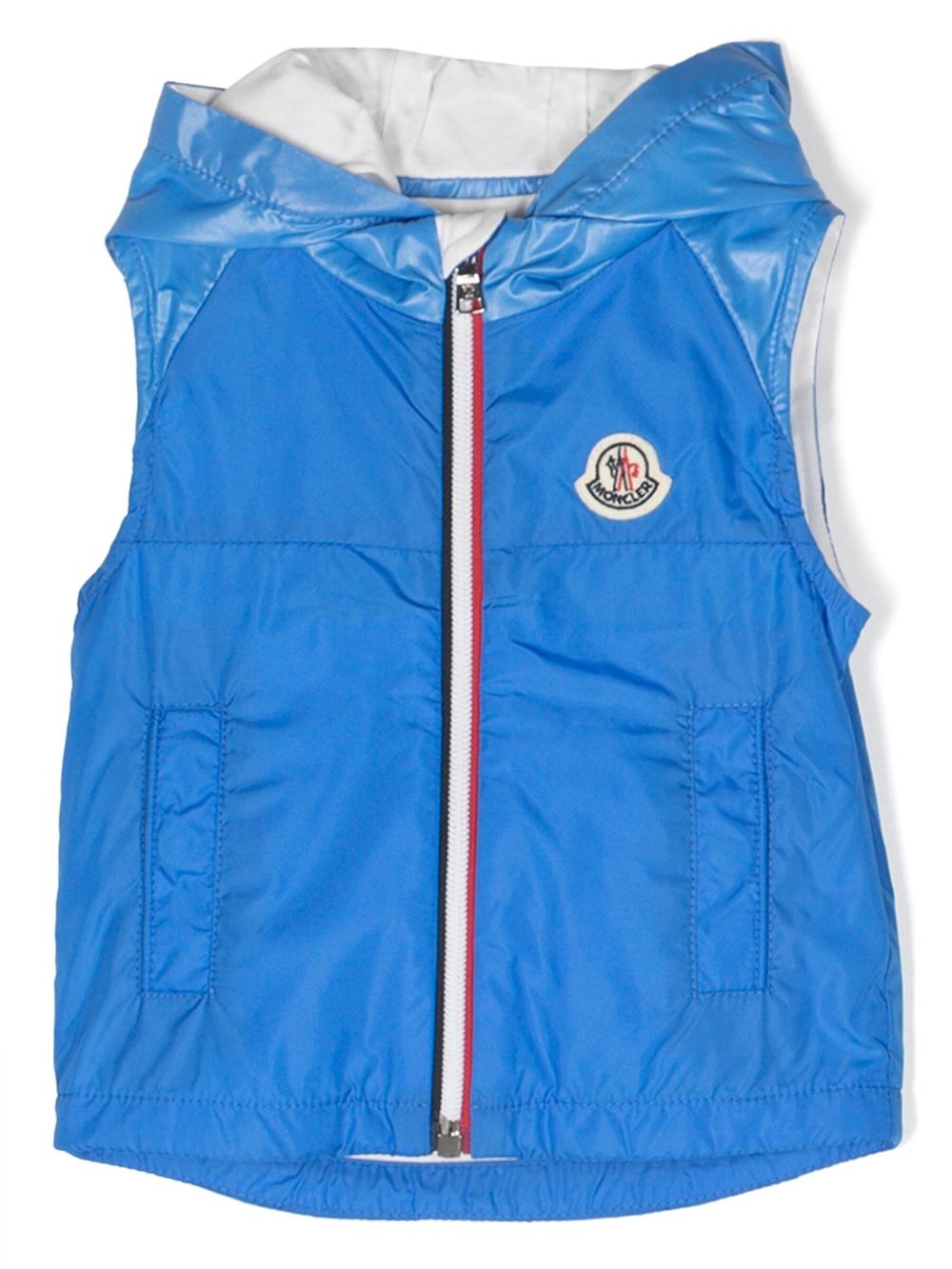 Logo-patch cotton gilet - Blue