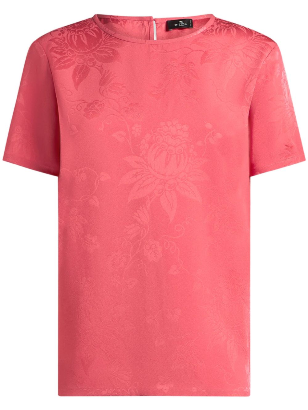 Floral-jacquard T-shirt - Pink