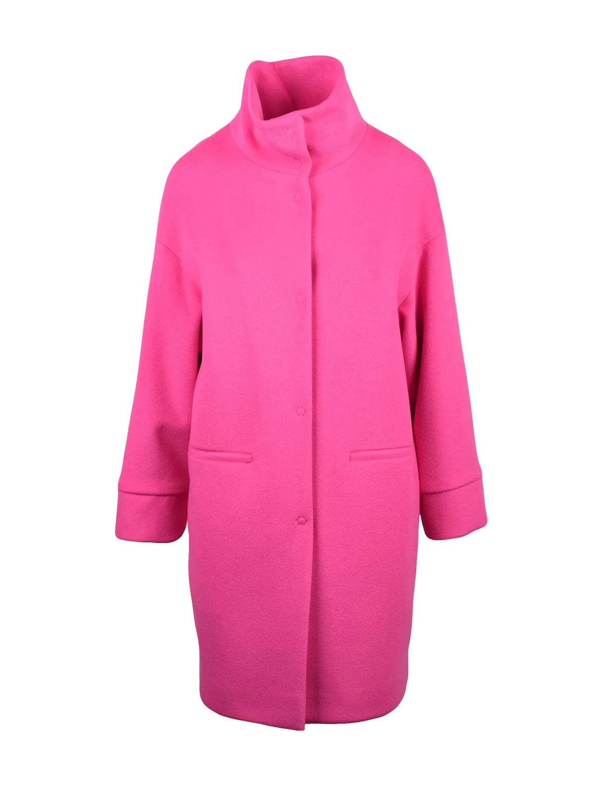 Fuchsia Virgin Wool-Blend Chenille Coat