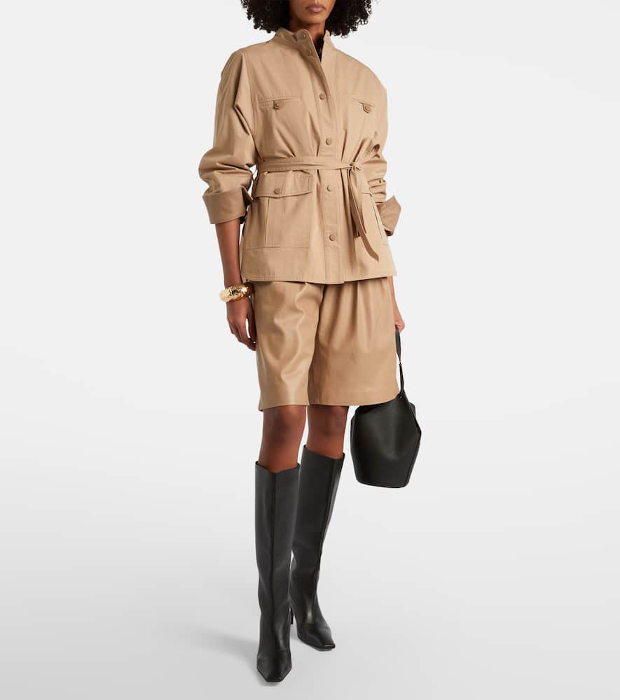 Leather Bermuda shorts