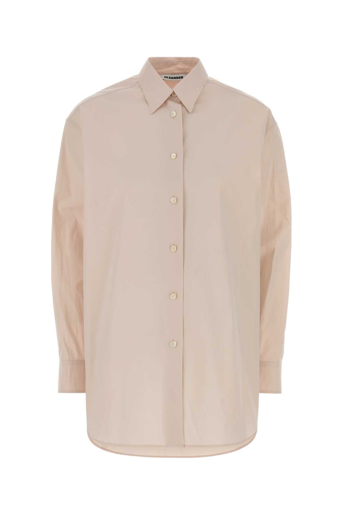 Cotton Poplin Oversize Shirt — Pink