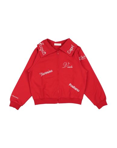 Kid Boy Sweatshirt Red Size 10 Cotton, Elastane