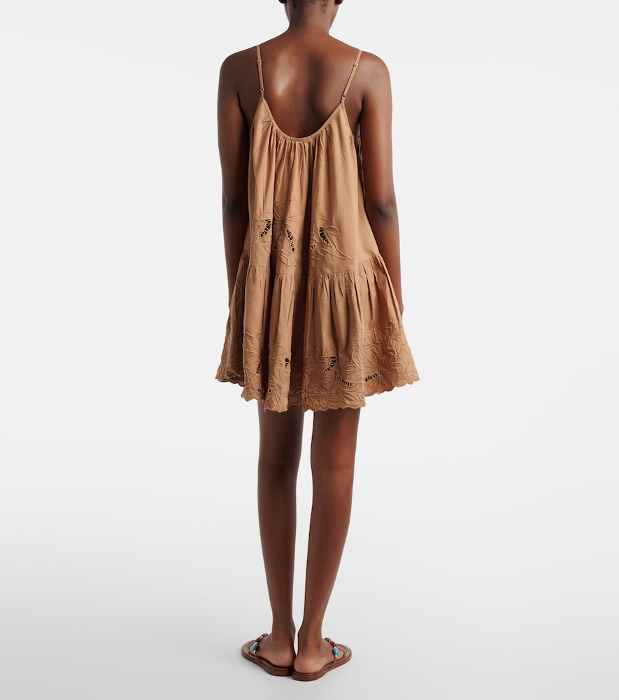 Embroidered cotton minidress