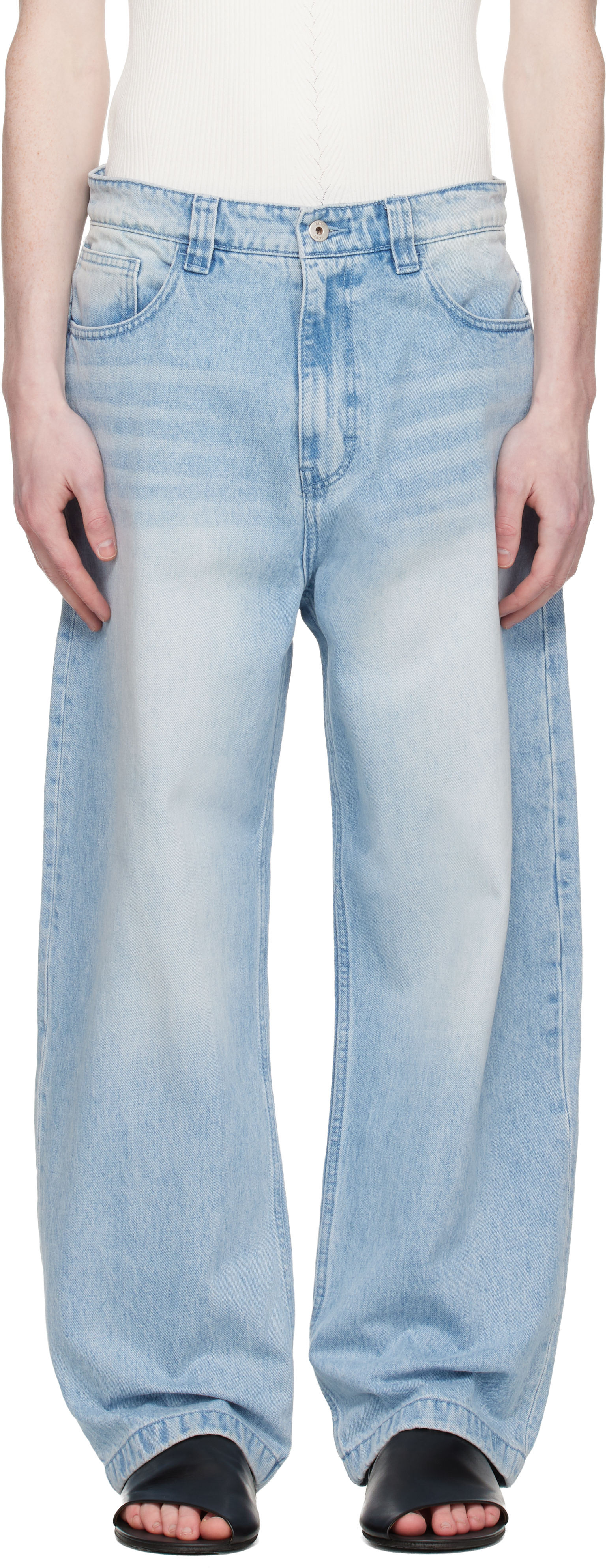 Blue Washed Baggy Fit Jeans