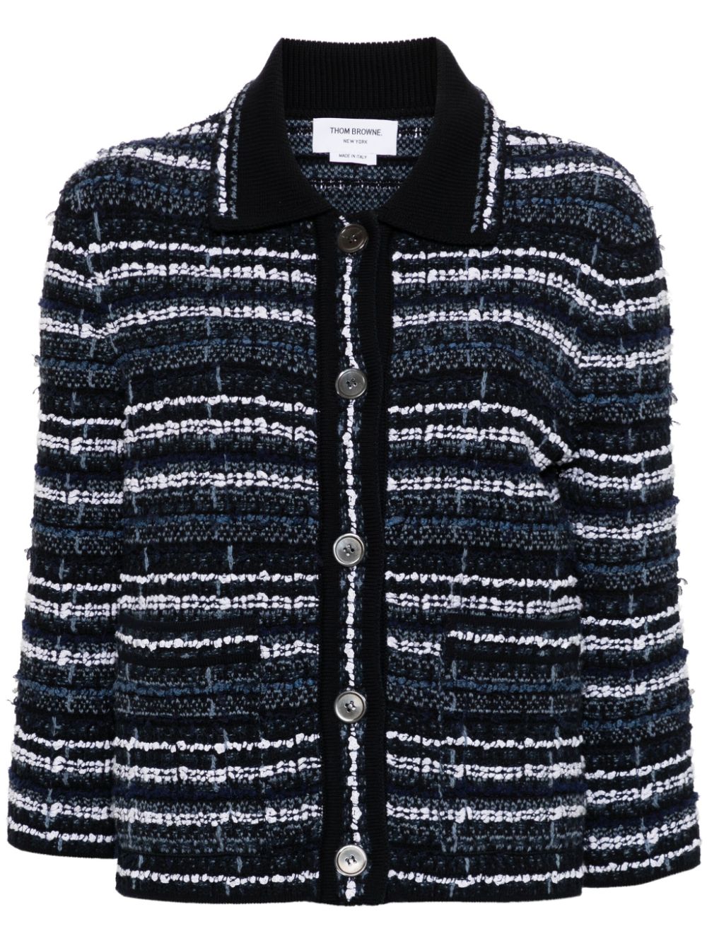 Bouclé construction tweed jacket - Blue