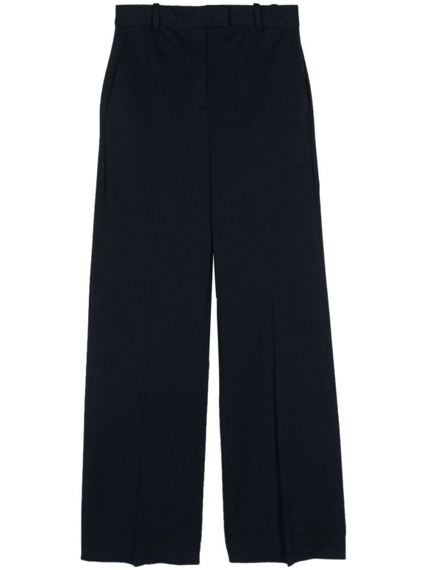 Navy Blue Pique Trousers