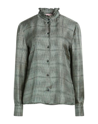 Woman Shirt Dark green Size 8 Silk