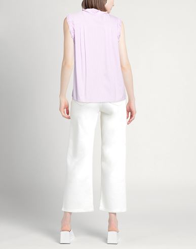 Woman Shirt Lilac Size 6 Cotton, Polyamide, Elastane
