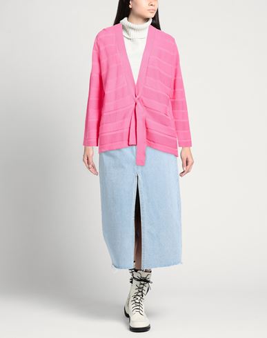 Woman Cardigan Salmon pink Size L Cotton