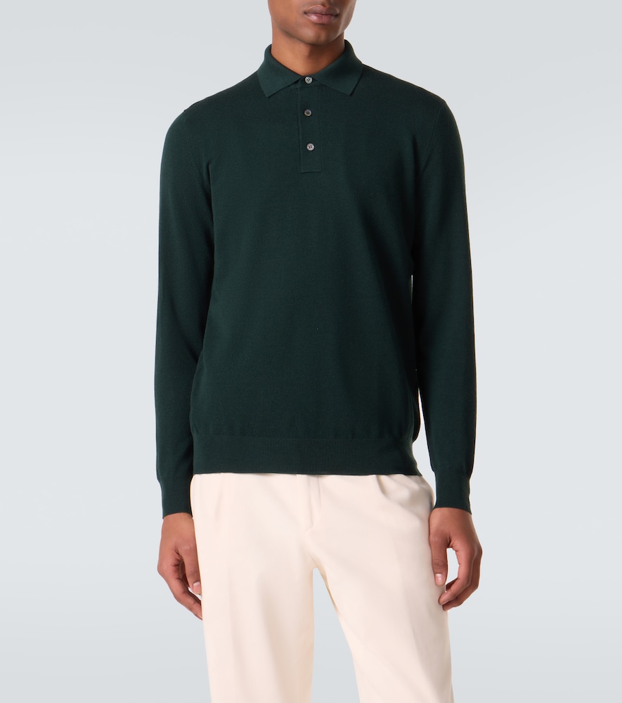 Wool polo sweater