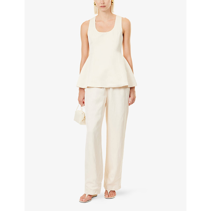 Womens Volume Sleeveless Woven Top