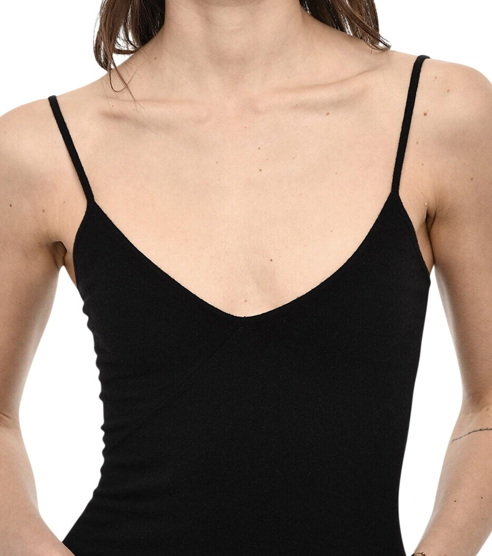 Black V Neck Midi Dress
