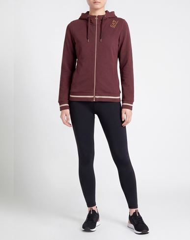 Woman Sweatshirt Brown Size XS Cotton, Elastane