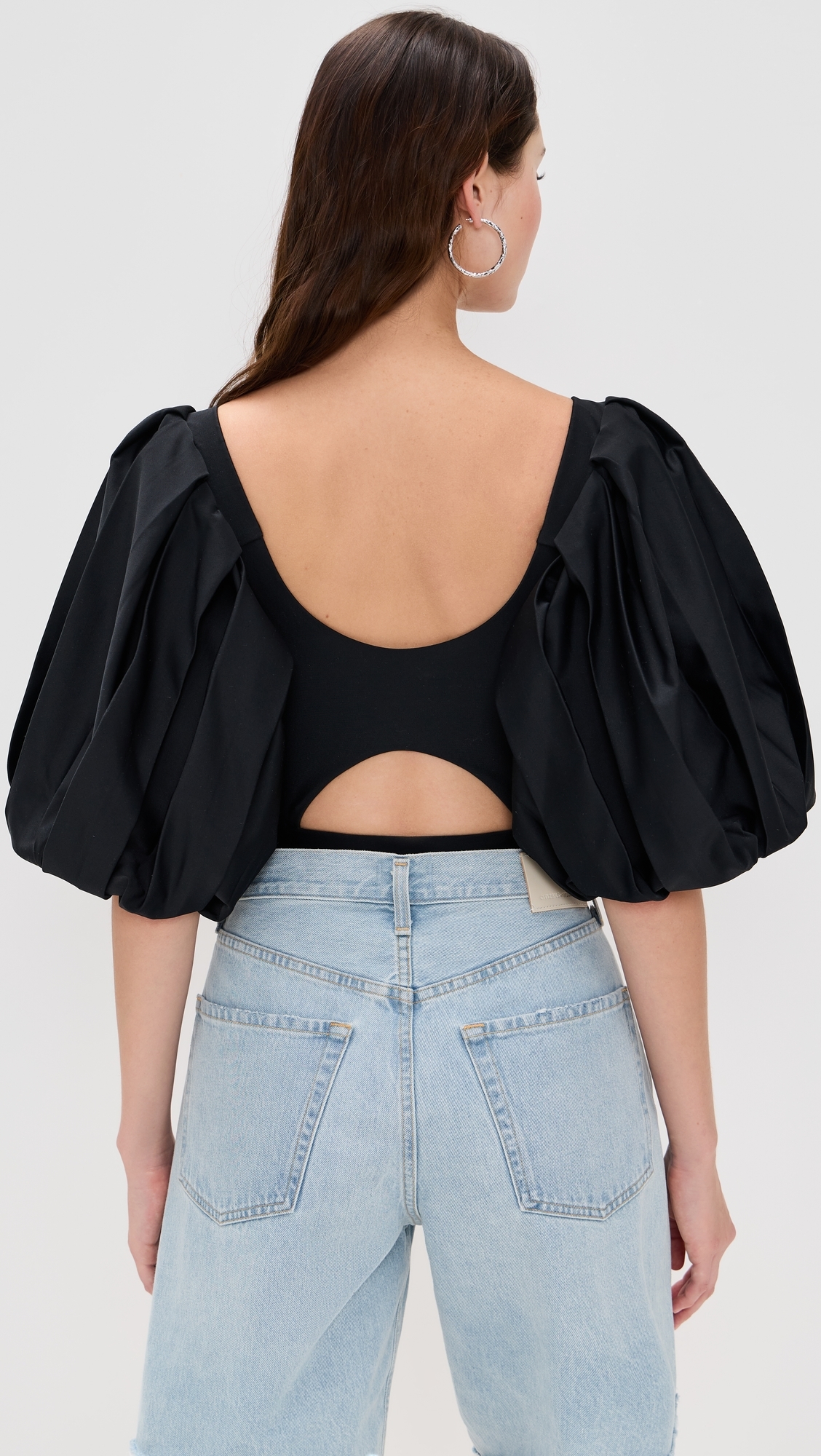 Fe Noel Puff Sleeve Bodysuit Black