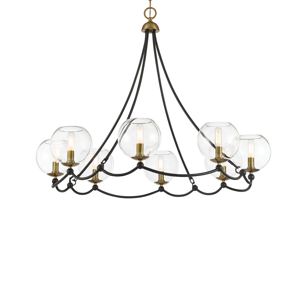 Coal And Soft Brass Chandelier from the Kearney Park Collection