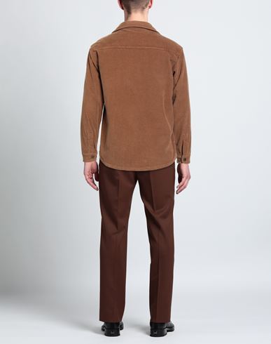 Man Shirt Tan Size 38 Cotton, Elastane