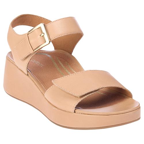 ® Ariel Memory Foam Arch Support Leather Wedge Sandal