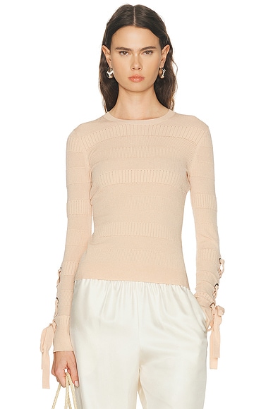 AKNVAS Jean Striped Top in Nude - Nude. XS also in L