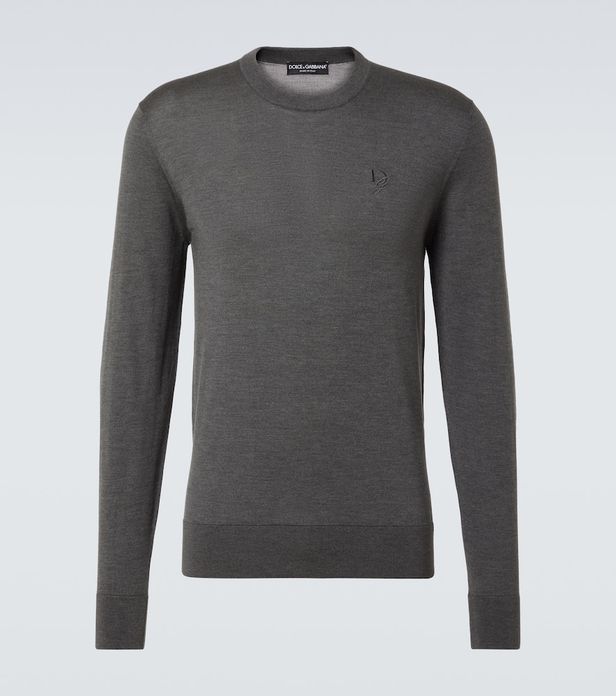 Logo silk sweater