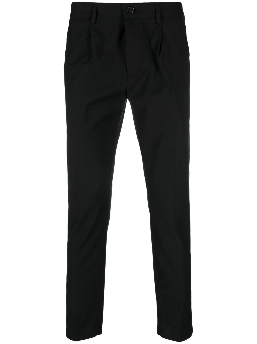 Mid-rise straight-leg trousers - Black