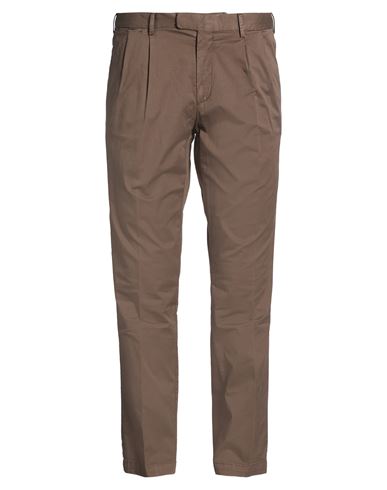 Man Pants Chocolate brown Size 38 Cotton, Elastane