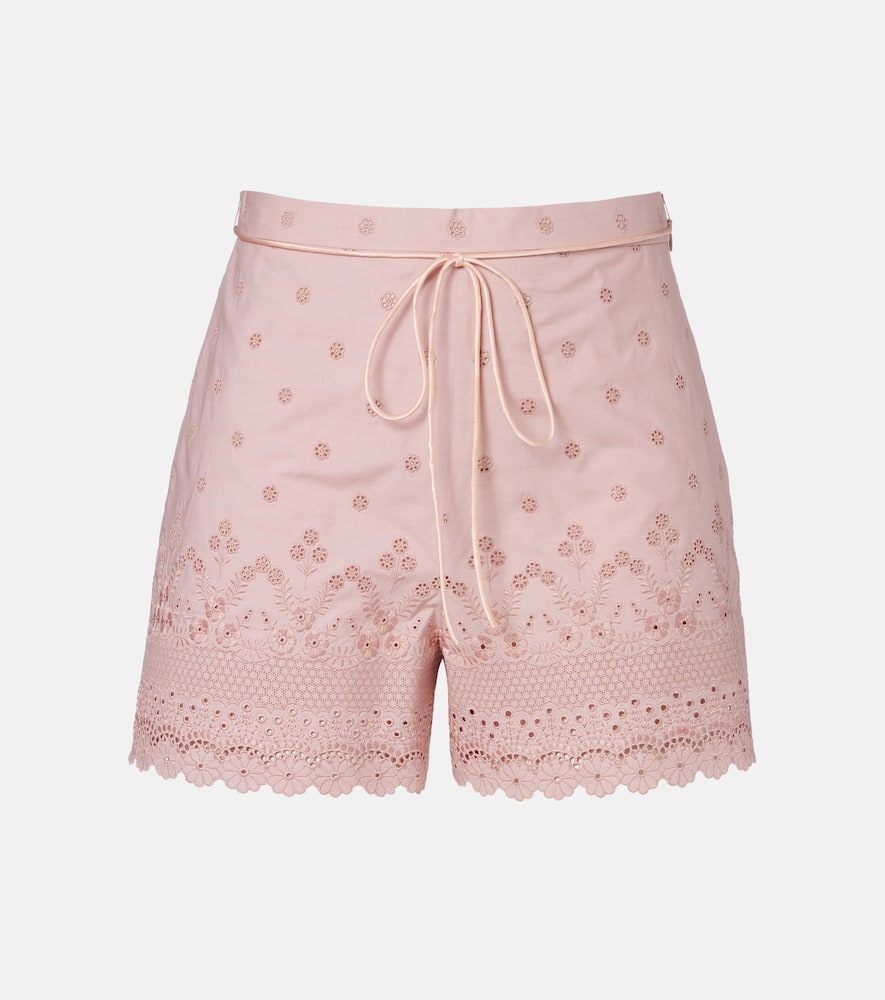 Embroidered cotton shorts