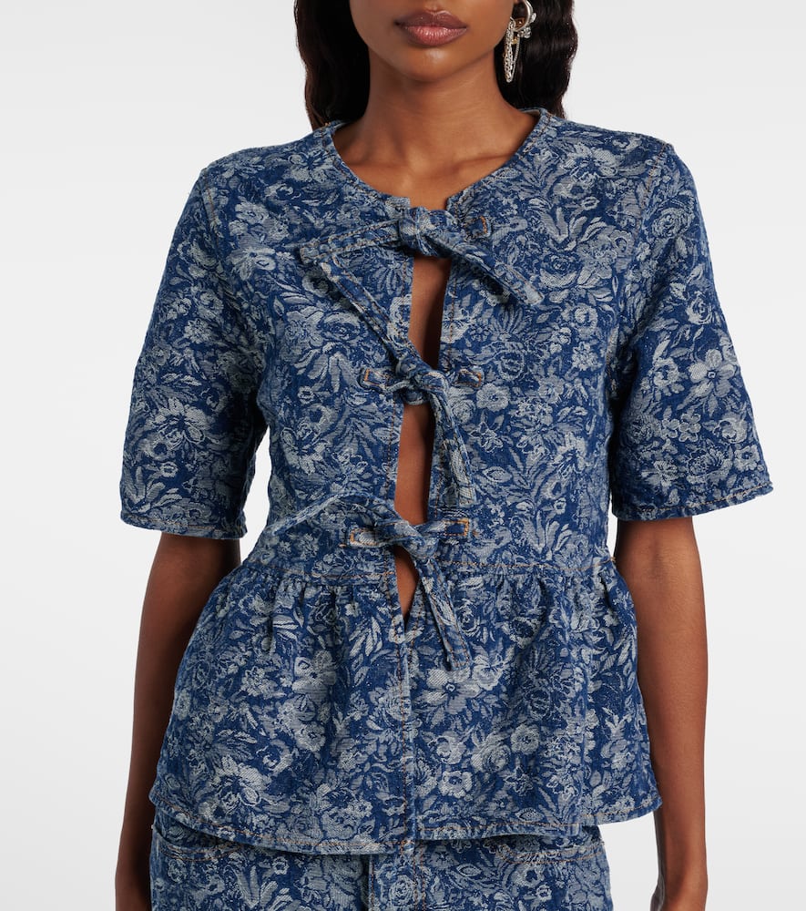 Peplum Tapestry cotton blouse