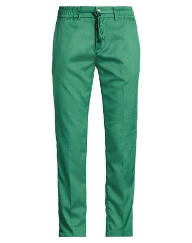 Man Pants Green Size 40 Polyester, Elastane