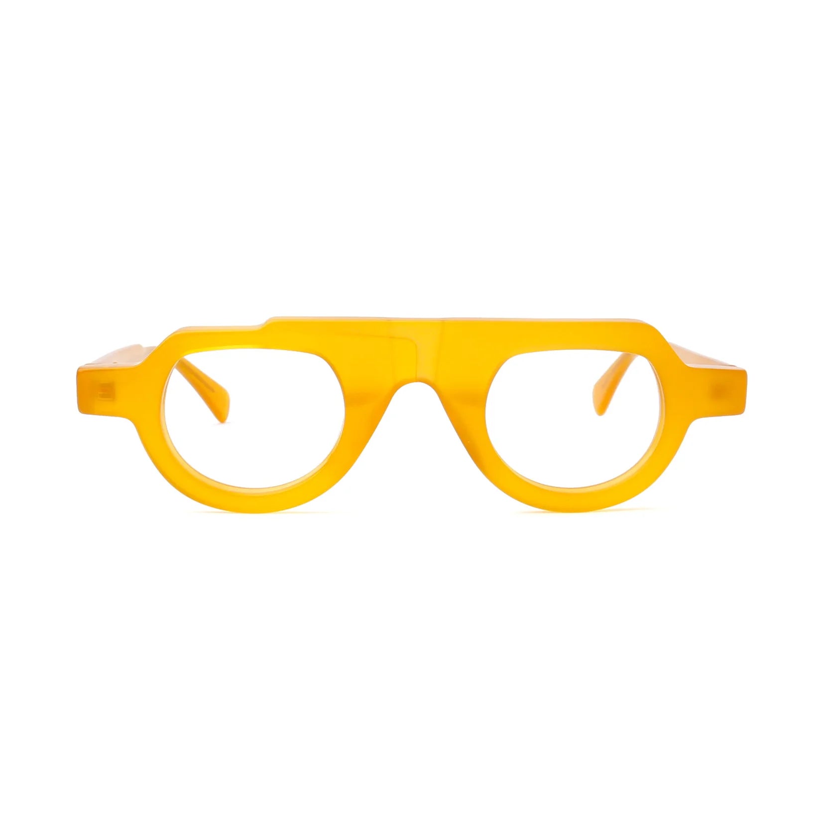 XLAB Unisex Borneo Optical frames Acetate Yellow Round Anti-blue light Anti blue light - for PC