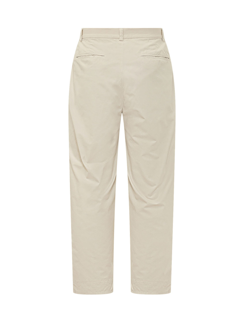 Beige Straight Flat Front Pants
