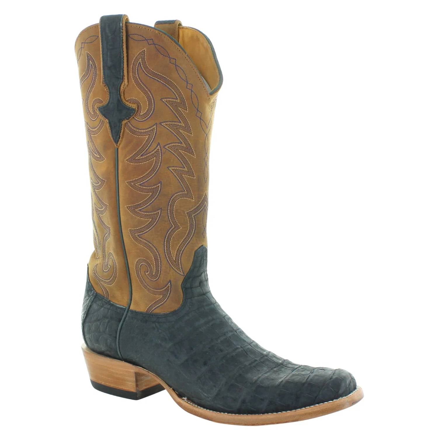 Men's Amherst Sueded Caiman Boot In Blue